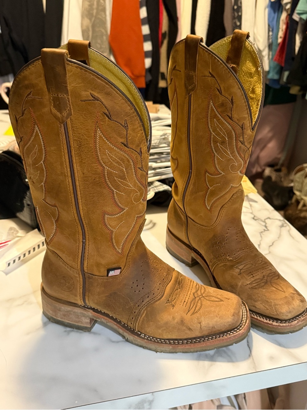 Women’s Tan Pull-On Western Work Boots